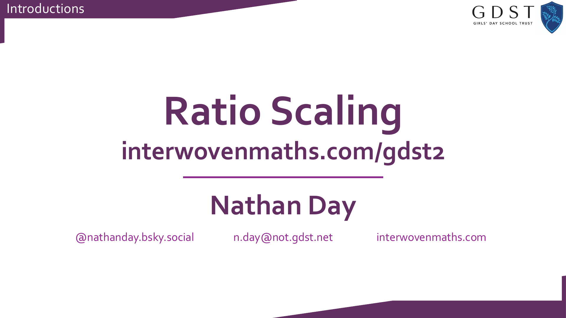 Preview of the Ratio Scaling workshop
