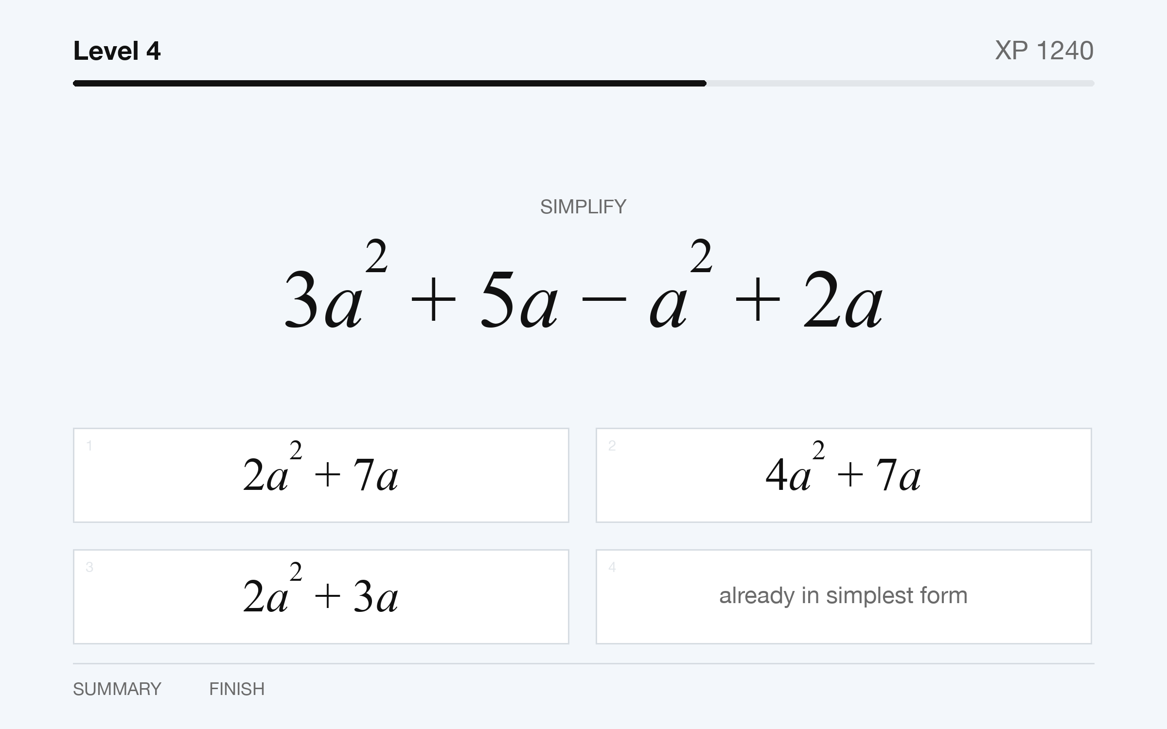 Preview of Algebra Fluency